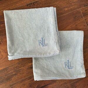 Ralph Lauren Chambray Pillow Cases 22x22 inch Square Pillow set of 2